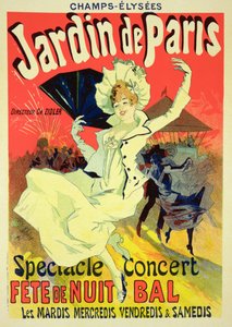 Reprodukcja plakatu reklamującego „Jardin de Paris” na Polach Elizejskich, 1890